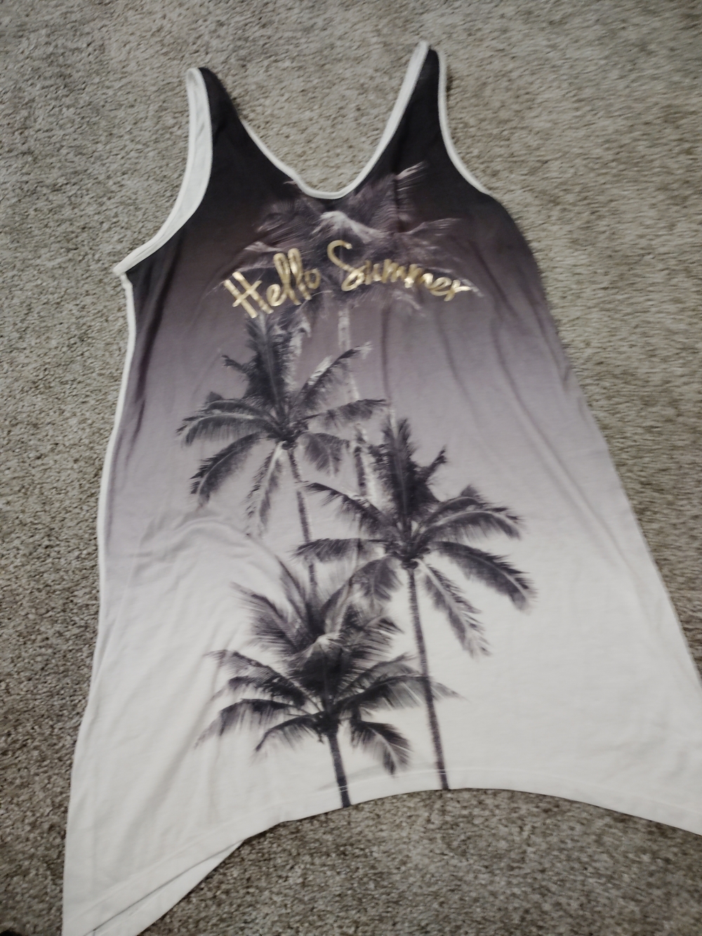 OP Women Swim Cover-Up Dress Black White with Gold Script
